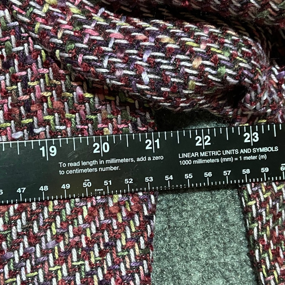 Sag Harbor Womens Purple Tweed Novelty Jacket Size 16 Velvet Trim Open Front NWT - Picture 10 of 12